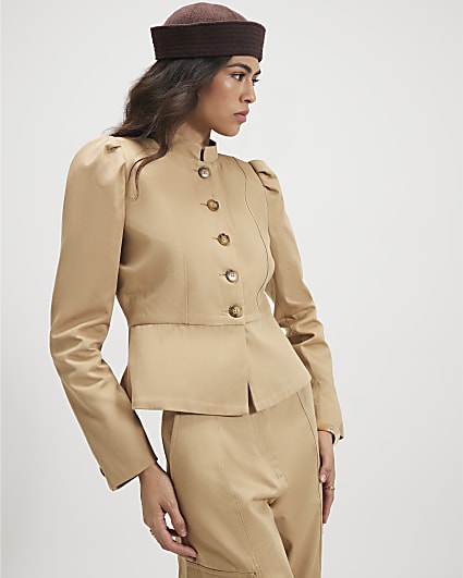 Brown Cotton Blend Drummer Boy Jacket