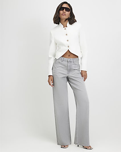 Grey Relaxed Straight Leg Jeans
