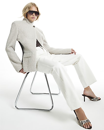 Grey High Break Blazer