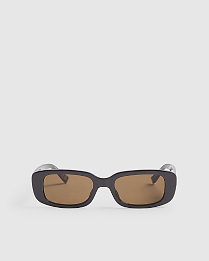Brown Slim Rectangle Sunglasses