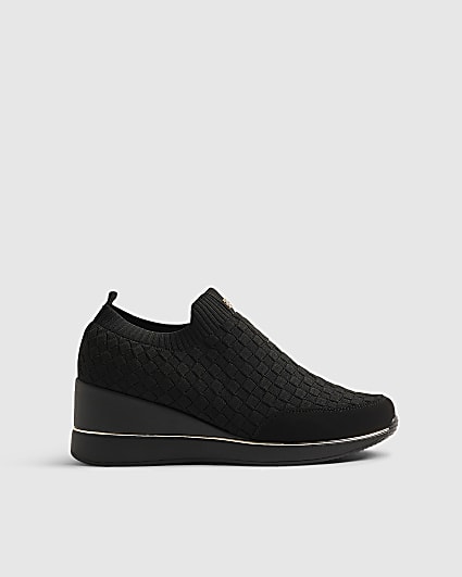 Black Wedge Trainers