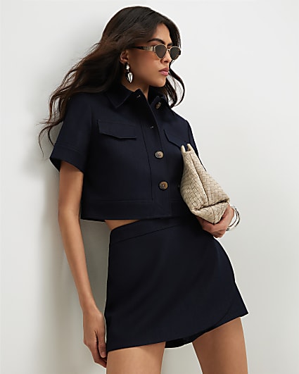 Denim Wrap Skort