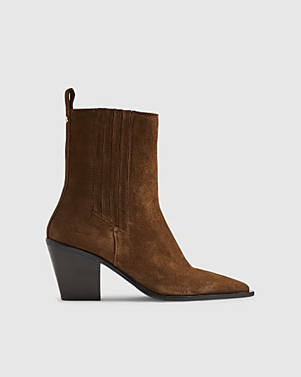 Brown Suede Ankle Boots