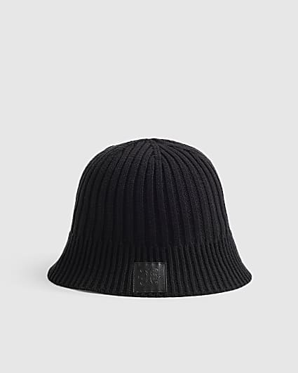 Black Ribbed Bucket Hat