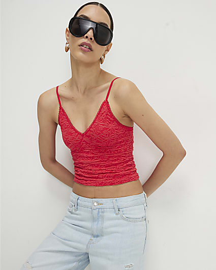 Red Lace Seamless Cami