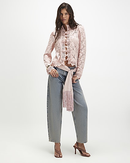 Blue Classic Barrel Leg Jeans