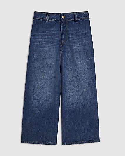 Petite Blue Clean Culotte Jeans