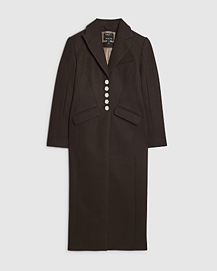 Petite Brown Cinch Detail Coat