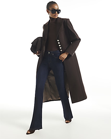 Brown Cinch Detail Coat
