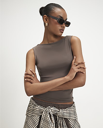 Brown Soft Touch Tank Top