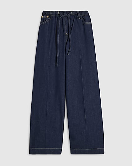 Petite Blue Wide Leg PJ Style Jeans