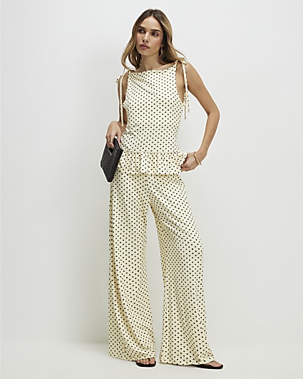 Yellow Spot Wide Leg Trousers
