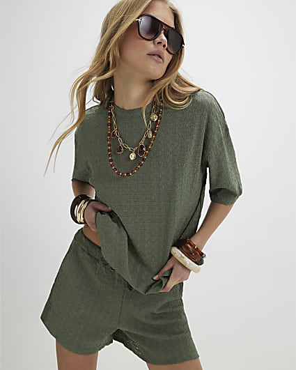 Green T-Shirt and Shorts Set