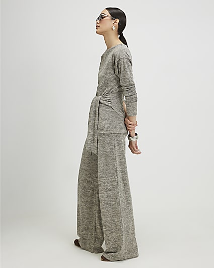 Grey Wide Leg Trousers