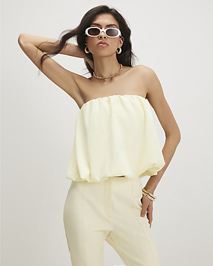 Yellow Bandeau Bubble Top