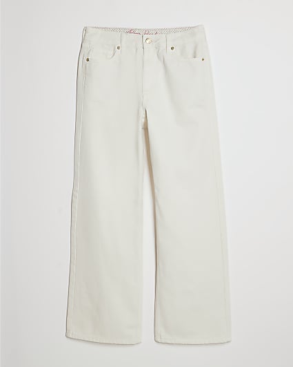 Petite White Relaxed Straight Leg Jeans