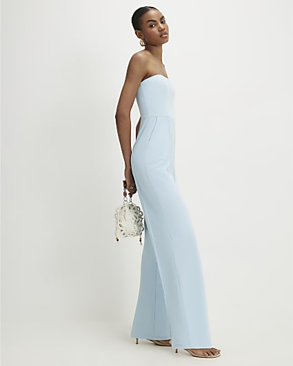 Blue Bandeau Jumpsuit