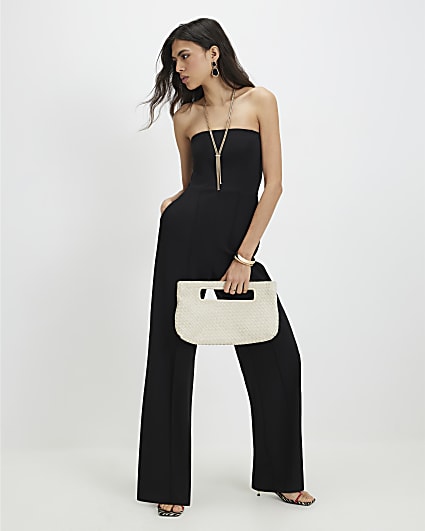 Black Sleeveless Bandeau Jumpsuit