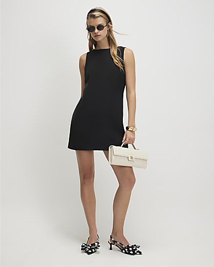 Black Premium Bow Back Mini Dress