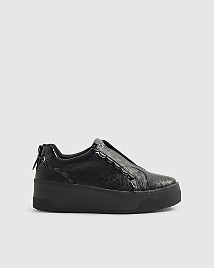 Black Scallop Flatform Trainers