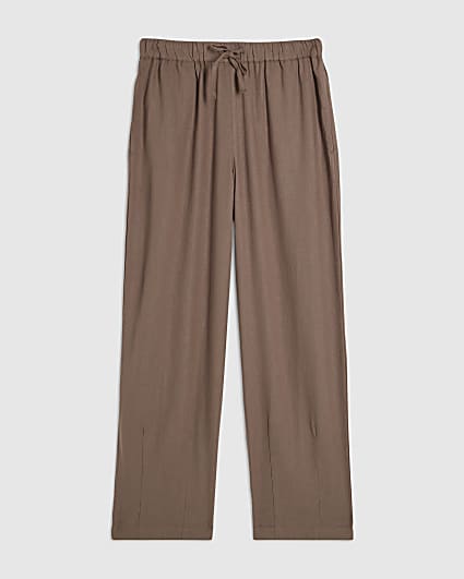 Petite Beige Linen Blend Tapered Trousers