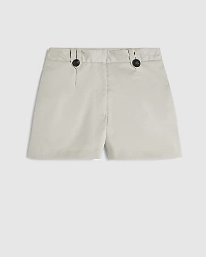 Petite Beige Military Style Shorts