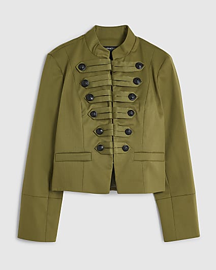 Petite Khaki Military Jacket