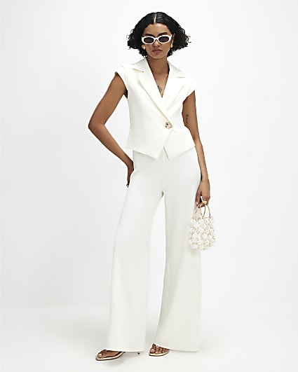 Cream Cap Sleeve Jumpsuit