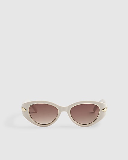 Cream Cat Eye Gold Detail Sunglasses