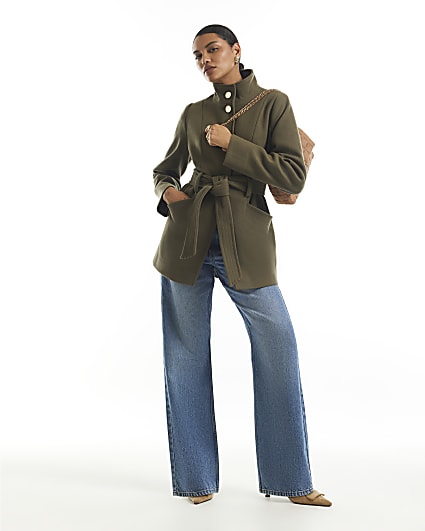 Khaki Belted Short Coat