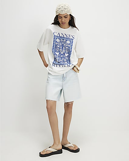 White Cotton Cannes Graphic T-shirt