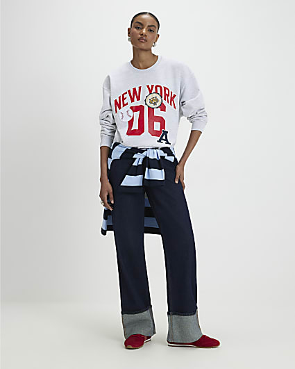 Grey Long Sleeve New York Sweatshirt