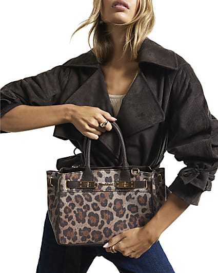 Brown Leopard Print Heatseal Tote Bag