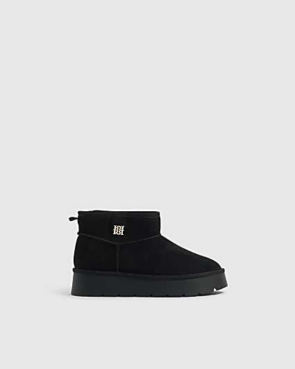 Black Faux Fur Lined Platform Boots