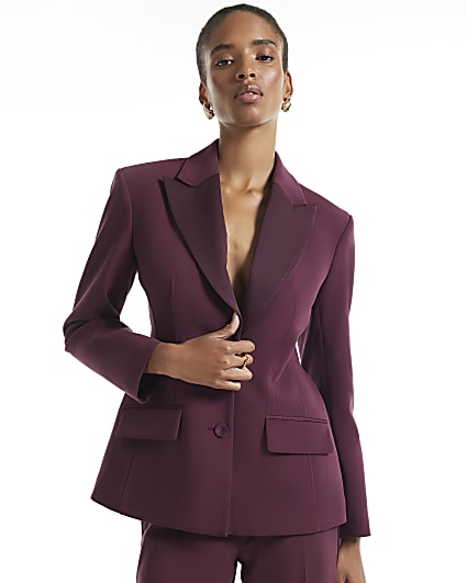 Purple Tux Detail Blazer