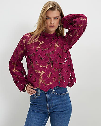 Red Cutwork Blouse