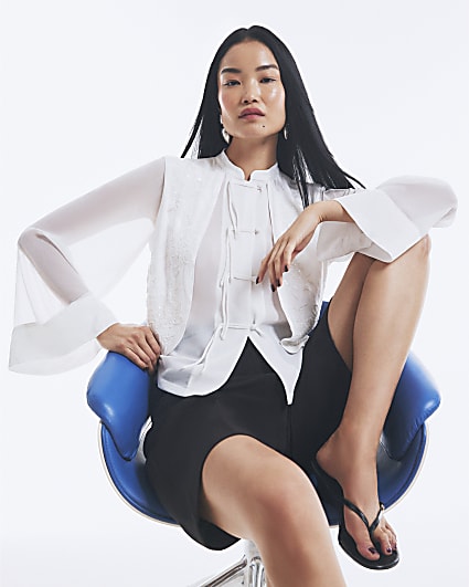 White Embellished Drummer Boy Shirt