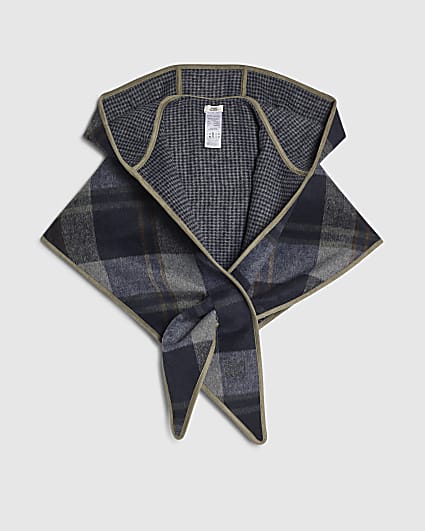 Navy Hooded Triangle Scarf