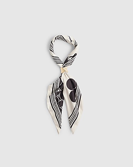 Black Satin Spot Scarf
