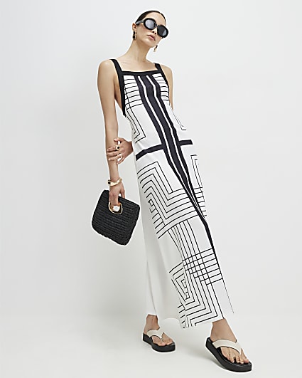 Black Geometric Textured Maxi Dress