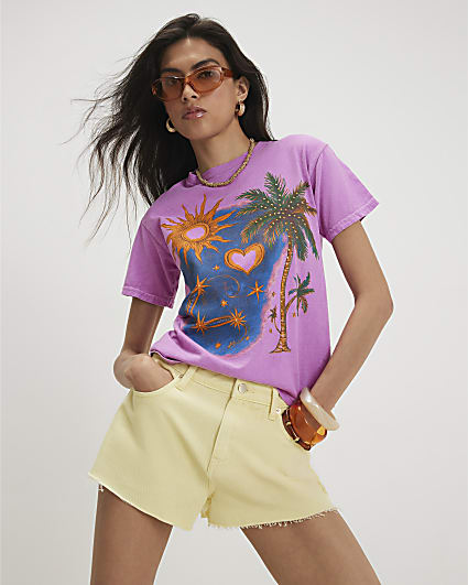 Pink Cotton Celestial T-Shirt