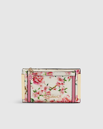 White Floral Diamante Purse
