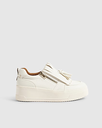 White Loafer Style Trainers