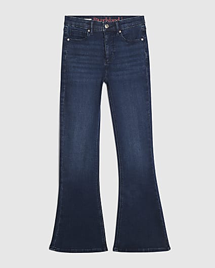 Petite Blue High Waisted Sculpt Flare Jeans