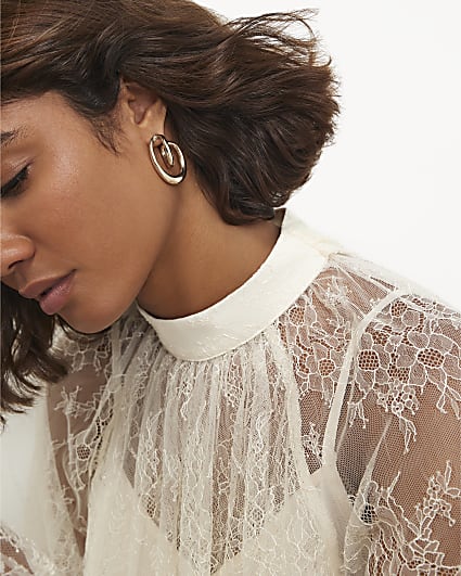 Gold Twisted Hoop Earrings