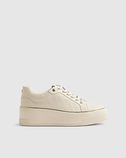 Cream Chunky Charm Monogram Trainers