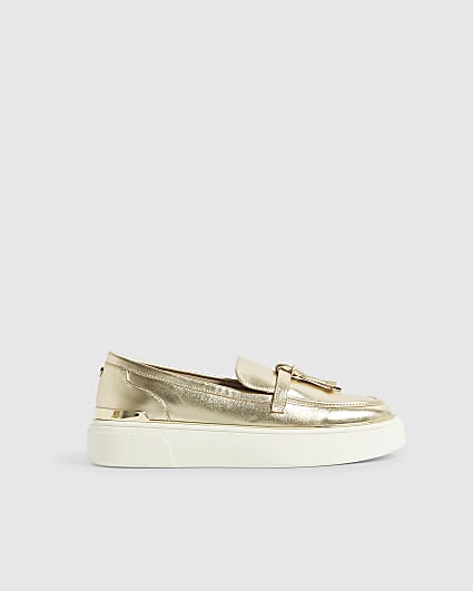 Gold Tassel Slip On Trainers