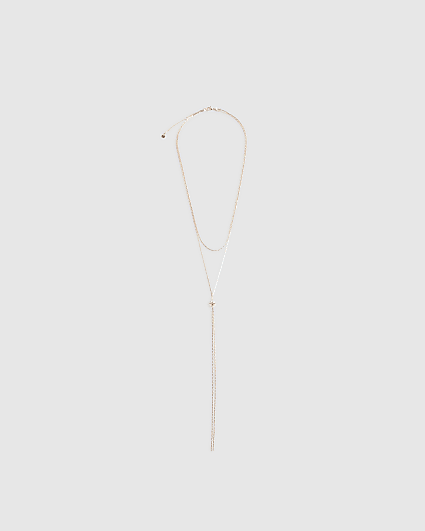 Rose Gold Pretty Chain Lariat Necklace