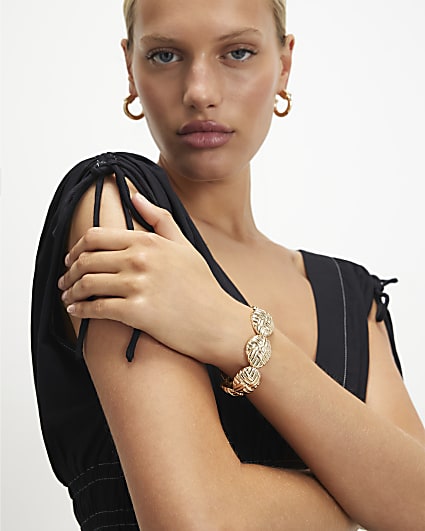 Gold Quilted Stretch Bracelet