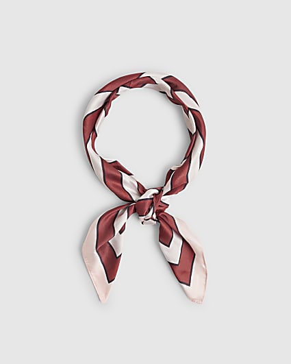 Red Striped Satin Scarf
